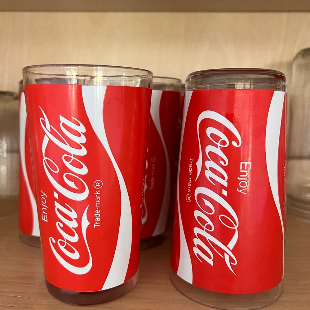 Set of vintage collectible Coca-Cola glasses these are original from 1980